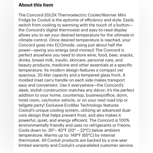 Mini Refrigerator - Pink - Cooluli - Concord 0.7 Cu. Ft. - Picture 10 of 11